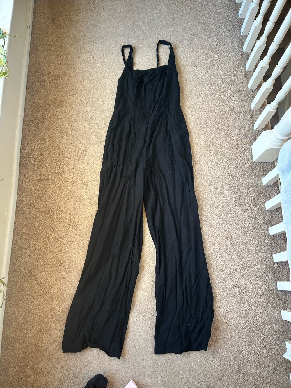 Abercrombie & Fitch Black Wide-Leg Strap Jumpsuit